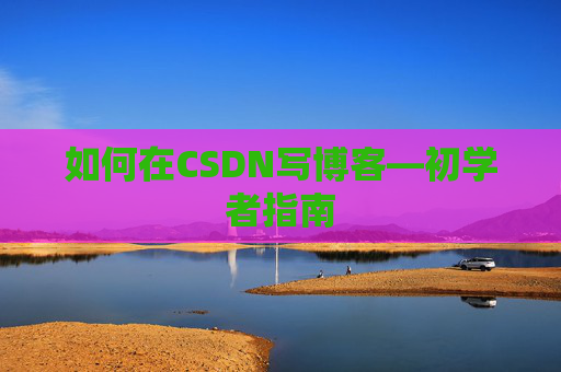 如何在CSDN写博客—初学者指南